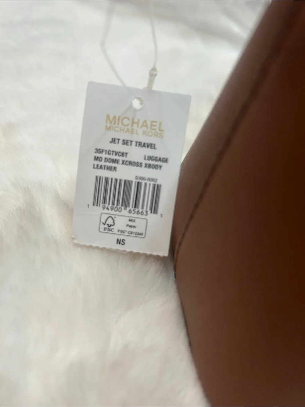 Michael Kors Cognac Saffiano Leather Jetset Crossbody Bag